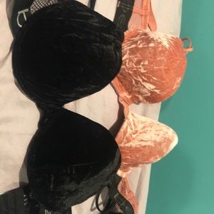 Bebe black and pink bras (size 34ddd)